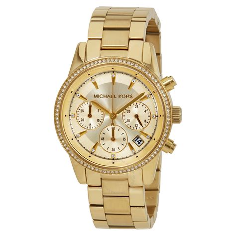 michael kors oversized gold chronograph watch|Michael Kors chronograph watch women.